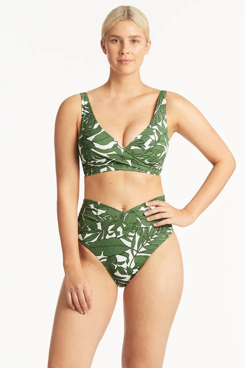 Sea Level Retreat Cross Front Bra Top